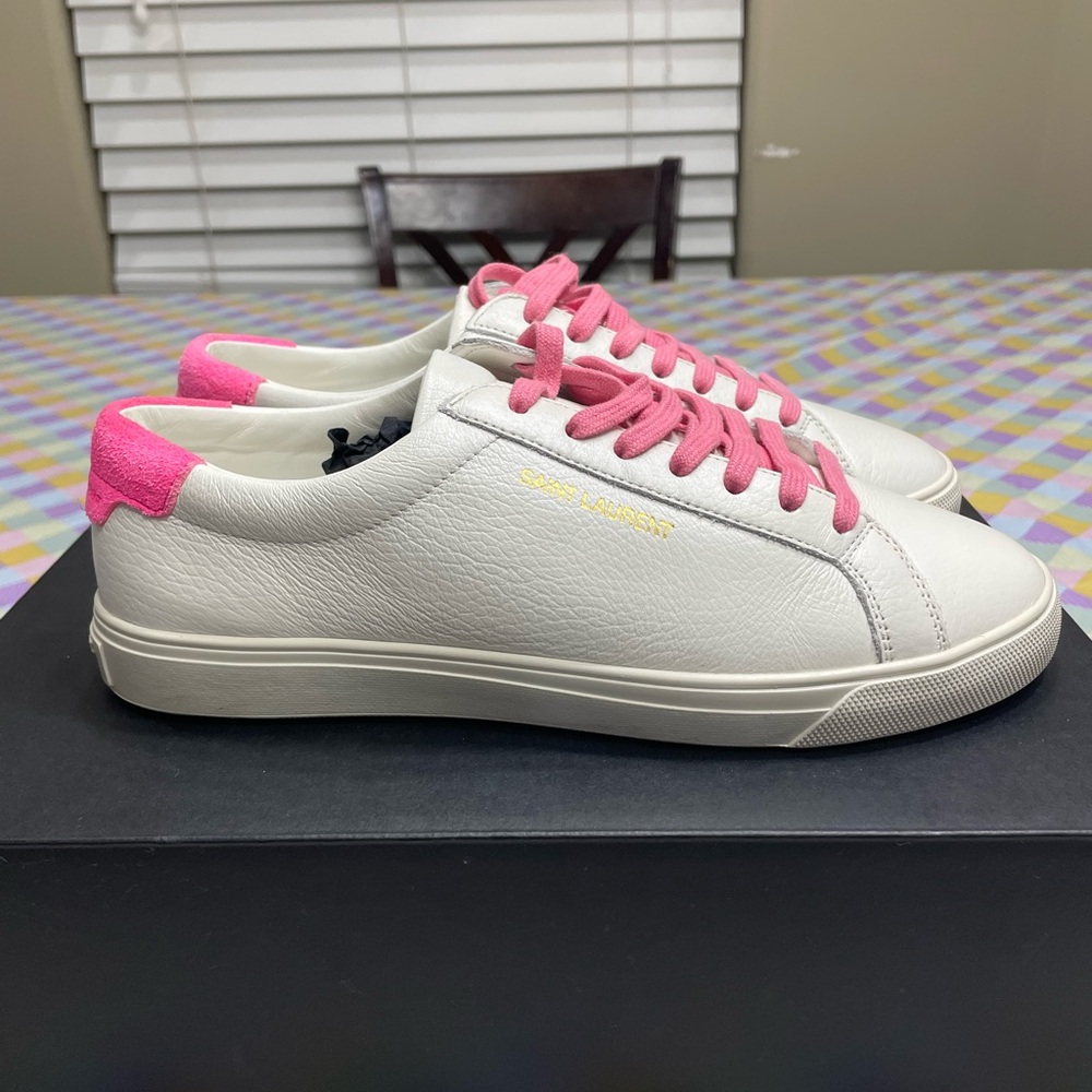 Saint Laurent White and Pink Women's Sneakers